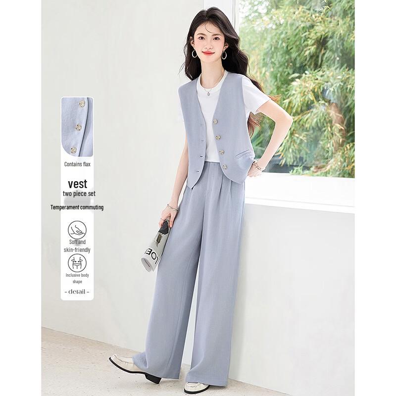

Women s Summer Fashion Vest & Trousers Two-piece Set S