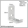 Thickened 90-Degree Stainless Steel Angle Brackets Set
