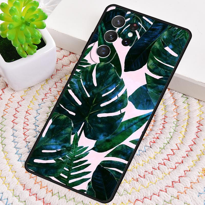 Monstera Flower Tropical Green Leaves Phone Case For Samsung Galaxy Note 10 Pro S26 S25 S24 S23 S22 S21 Plus Ultra Cover