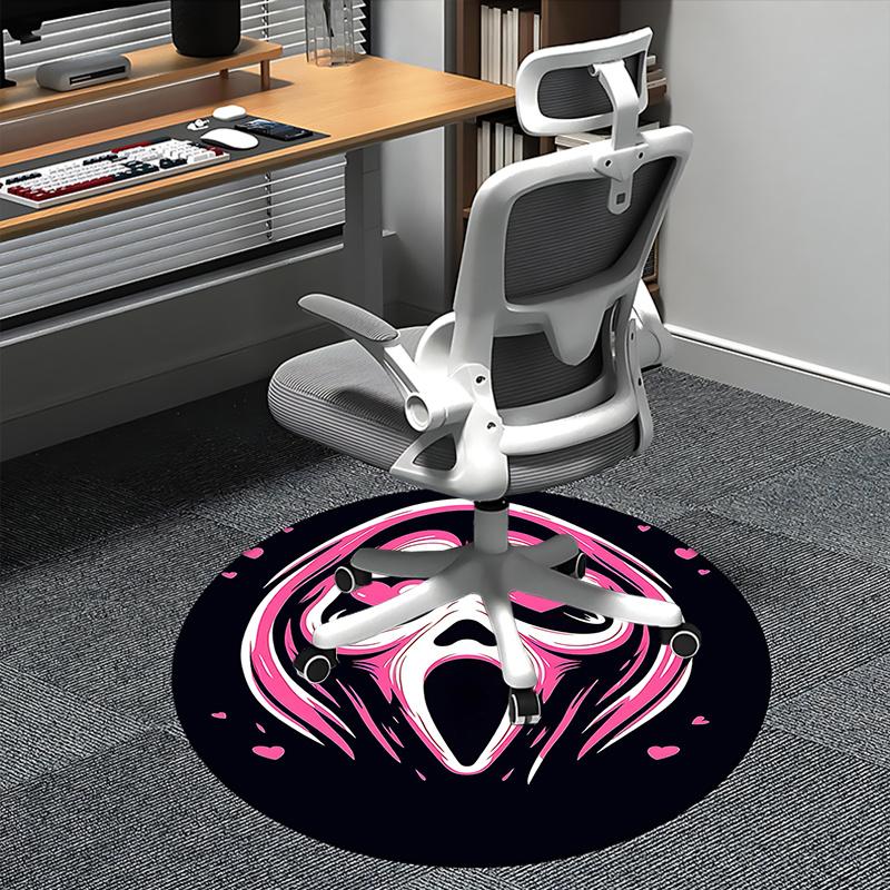 Scream Mask Chair Mat - Round Carpet for Home Decor, Office, Living Room, Bedroom, Gift Idea0273b