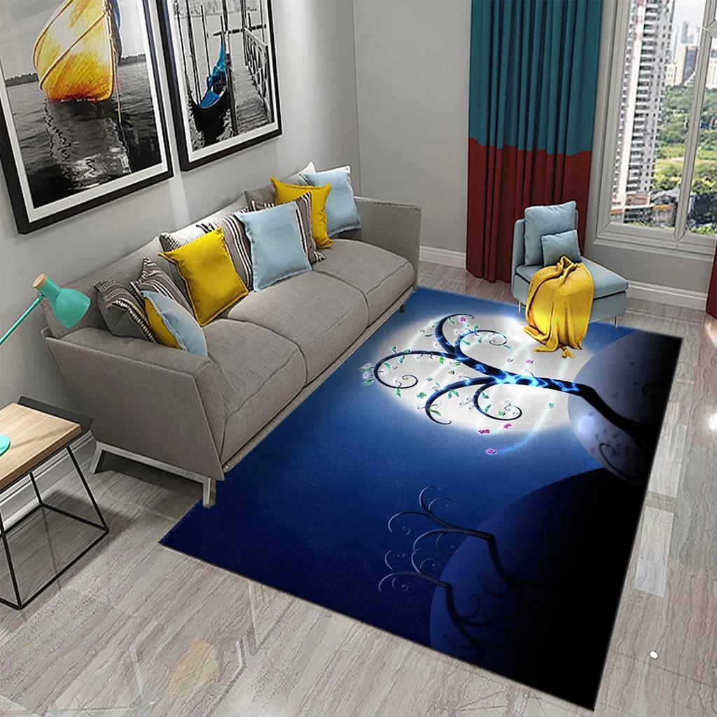 3D Colorful Abstract Tree Carpet for Kitchen Bathroom Entrance Non-Slip Carpet Living Room Balcony Bedroom Decor Floor Mat Rugs