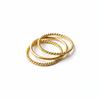 Twisted Stacking Ring Set of 3: 925 Solid Sterling Silver, Minimalist Yellow Gold Bands