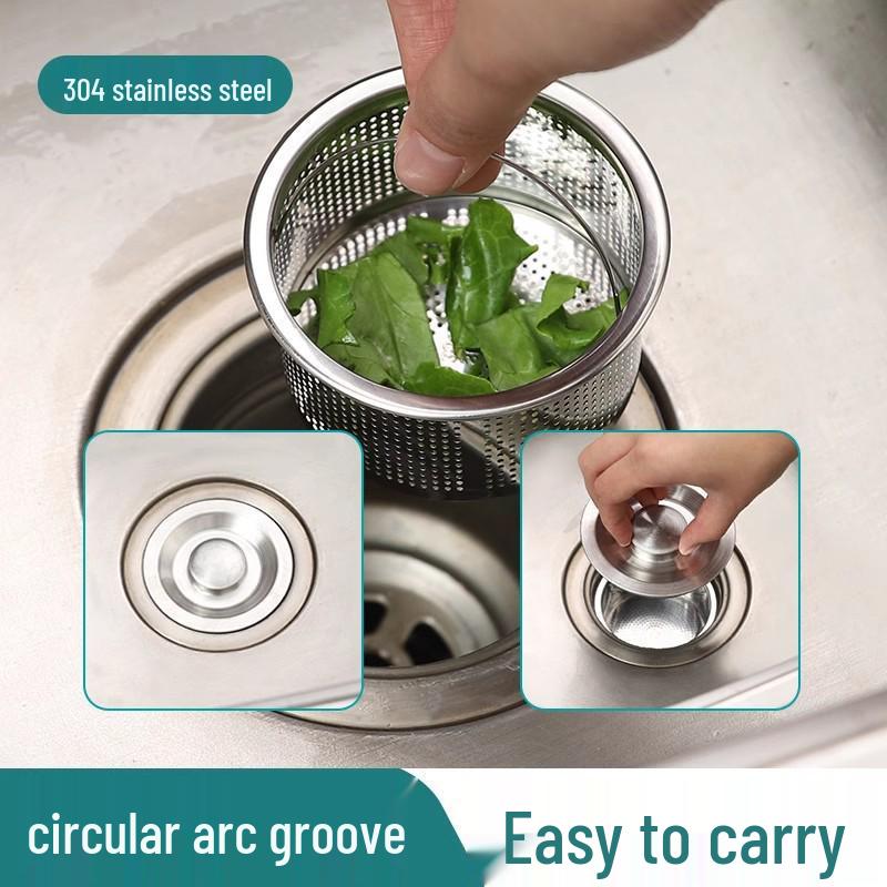 Stainless Steel Kitchen Sink Cover & Filter Screen for Dishwashing & Vegetable Washing