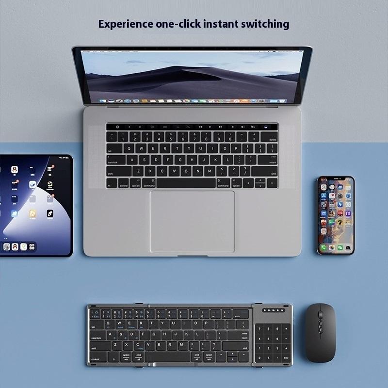 Tri-fold Keyboard Wireless Bluetooth Foldable Small Keyboard Suitable for Desktop Computers and Notebooks