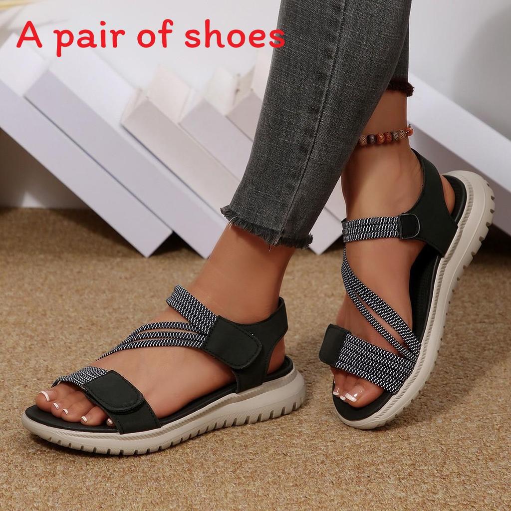 Adult Summer Beach Sandals With Magic Tape Closure And Padded Rubber Sole For Comfortable Walking