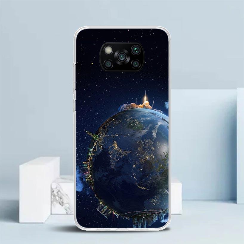 Earth Stars Space Phone Case For Xiaomi Poco F7 Ultra X5 X6 X7 Pro M7 Redmi 15C 15 13C 13 12C 12 10C 10 10A 9 9C 9A 9T Cover Poc