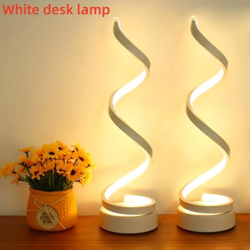 1 Stück Bürotischlampen - 3-Kanal Dimmbare Touch-Lampe USB C Ladeanschluss, Moderne Minimalistische Dimmbare Spiral-Tischlampe, Inklusive LED-Lampen