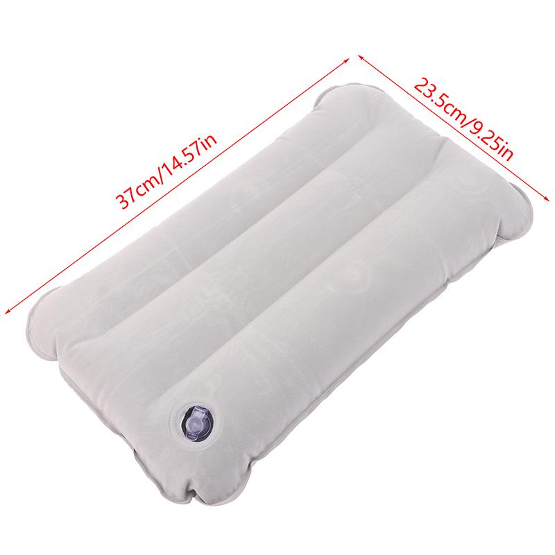 Portable Inflatable Flocking Pvc Pillow Camping Sleeping Air Pillow For Travel Outdoor Hiking Flight Foldable Head Rest Pillow