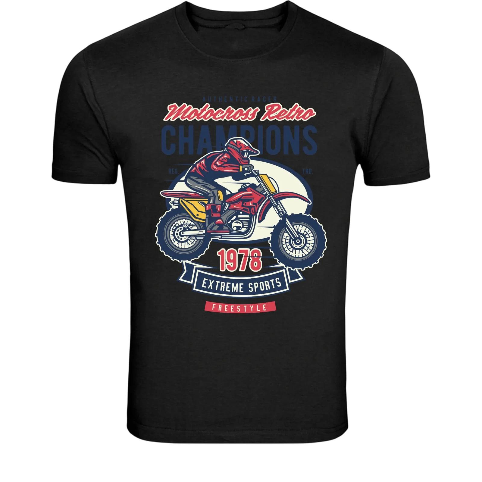Motocross Retro Champions 1978 T-Shirt - Vintage Dirt Bike Racing XL