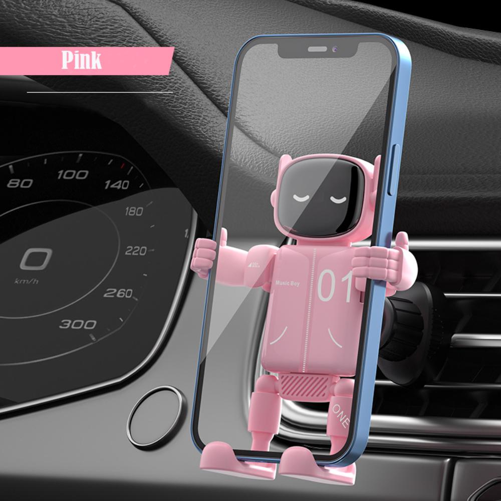 

Gravity Type Robot Model ABS Automotive Interior High Quaity Car Phone Holder рожевий