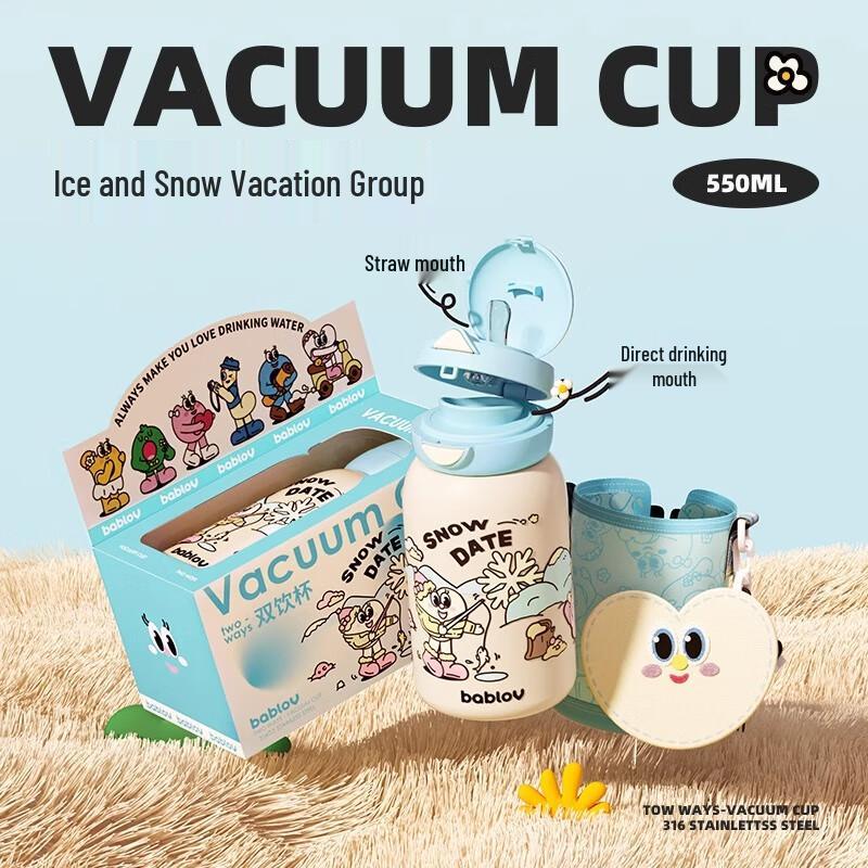 BabloV Large Capacity Insulated Water Bottle with Straw