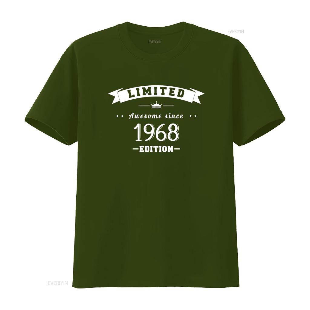 55th Birthday T Shirt Limited Edition Awesome Since 1968 100 Pre Shrunk Cotton vintage Washed Stylish Versatile graphic