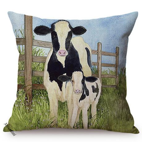 Nordic Farm Animal Cute Family Cows Pigs Horses Water Color Art Home Decorative Car Sofa Cushion Cover Throw Pillow Case Cojines