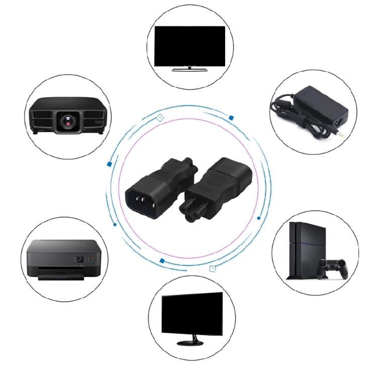 Copper IEC320 C14 To C5 Power Plugs C14 Male To C5 Female Power Conversion Adapter for Electronic Equipment