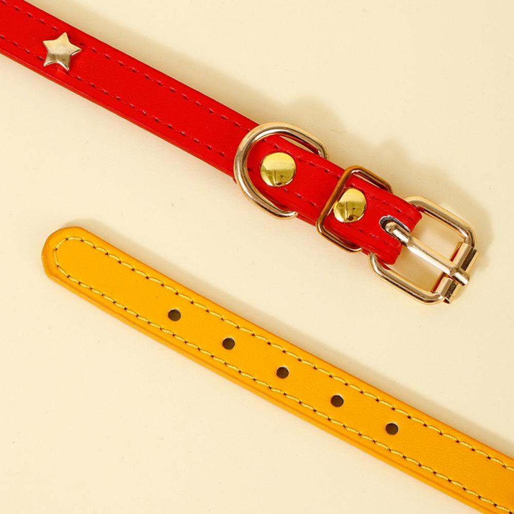 Pet collar Internet celebrity popular dog neck cover cat collar star moon model simple anti-bite metal buckle