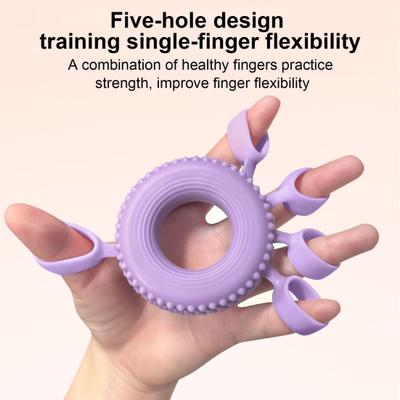 Silicone Grip Strength Trainer Ring Anti-slip Forearm Finger Training Ring Hand Grip Strengthener Portable Hand Rehabilitation Workout Equipment
