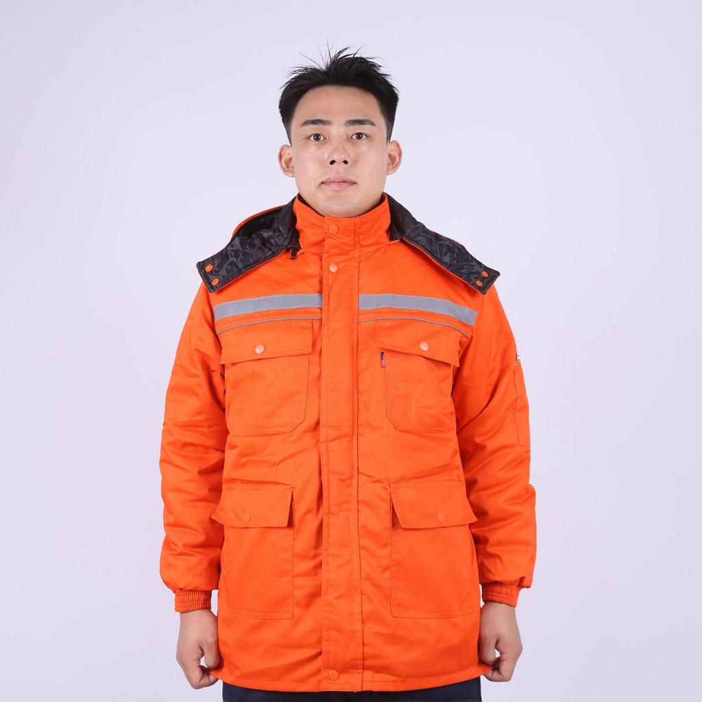 Men's Winter Antistatic Reflective Cotton-Padded Jacket for Cold Storage Workwear