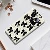 For Xiaomi 15 Ultra Case Black Bow Pattern Printing Straight Edge TPU Phone Back Cover