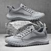 Running Sneakers Male Non-slip Thick Sole Sports Men Shoes Fashion Outdoor Fitness Shoe Solid Color Sewing Casual Sneaker 2024