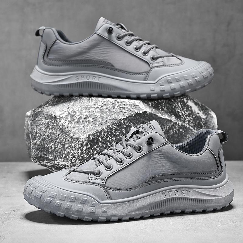 Running Sneakers Male Non-slip Thick Sole Sports Men Shoes Fashion Outdoor Fitness Shoe Solid Color Sewing Casual Sneaker 2024