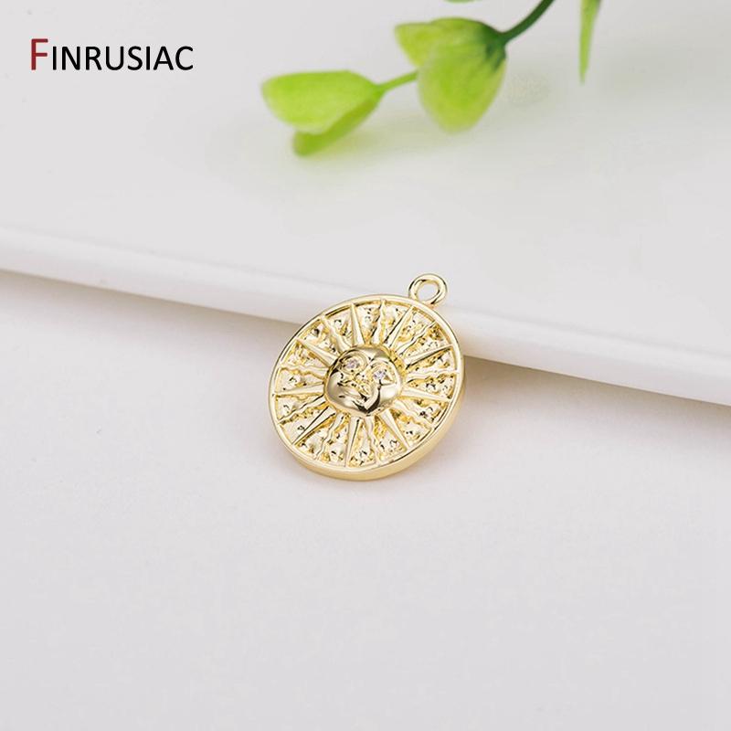 New Designer Unique Handmade 14k Gold Plated Sun Charms For DIY Jewelry Making Earrings Necklace Fittings Material