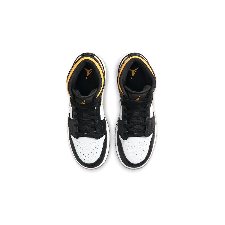 Ny Jordan 1 Mid Hvit Pollen Svart GS 554725-177
