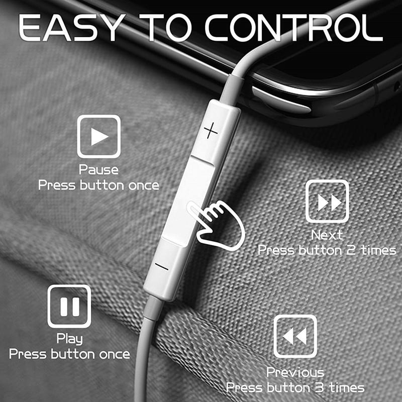 1.2m Type-c Plug Headset Semi-in-ear Three-button Intelligent Wired Control Mobile Phone Stereo Bass