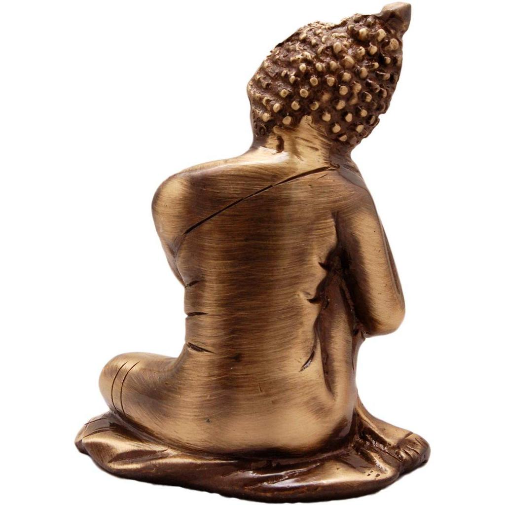 Brass Buddha Resting Showpiece, Brown, Material - Brass, Showpiece for Home Decor, Home Decor Items,