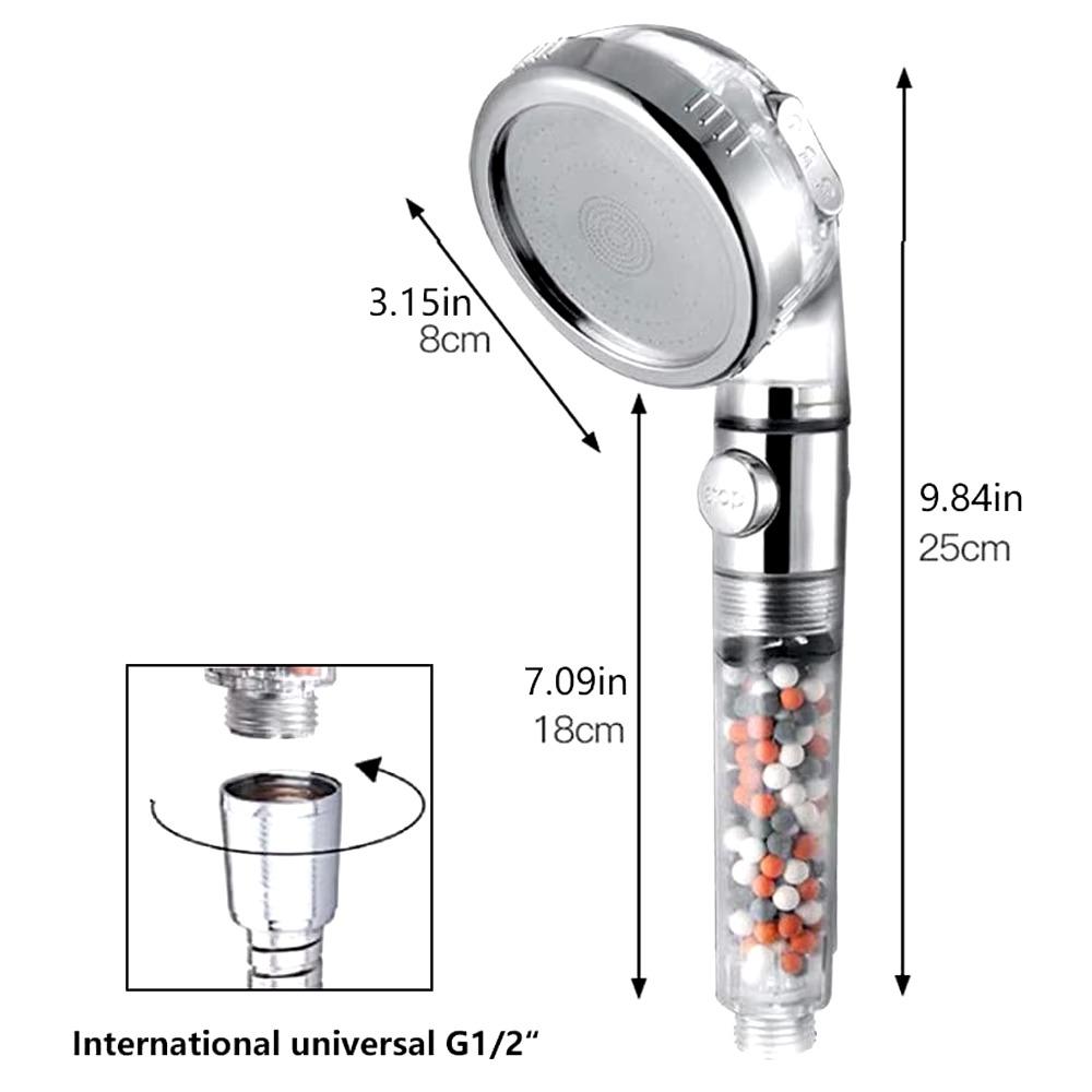 New 3 Modes Shower Head High Pressure Handheld SPA Showerheads with On/Off Switch Adjustable Bathroom Accessories Saving Water