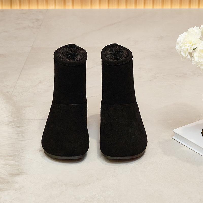 

Женские зимние ботинки из натуральной кожи осень/зима 2024 г.: Универсальные рыцарские сапоги и универсальные туфли на плоской подошве со стильными рукавами. 38 чёрный