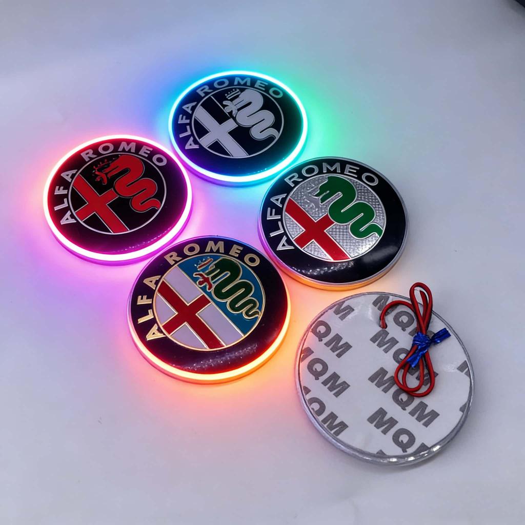 74mm 75mm LED Emblem Badge Light For Alfa Romeo Front Rear Trunk Logo Sticker Lamp 1Pcs Red Gold Black White Green zl9