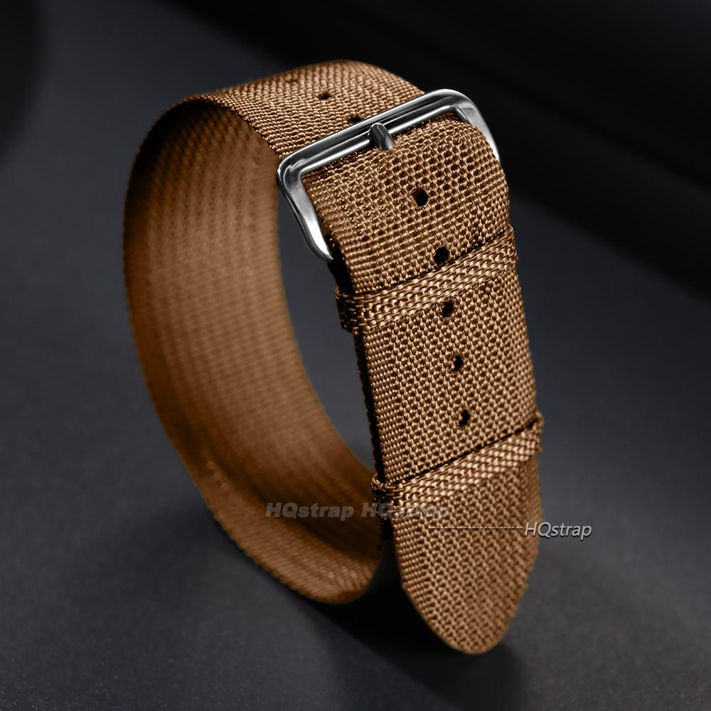 

20mm 22mm Nylon Strap for Smart Watch Canvas Ribbed Watch Band Women Men Soft Sport Breathable Replacement Bracelet Accessories 20mm коричневый