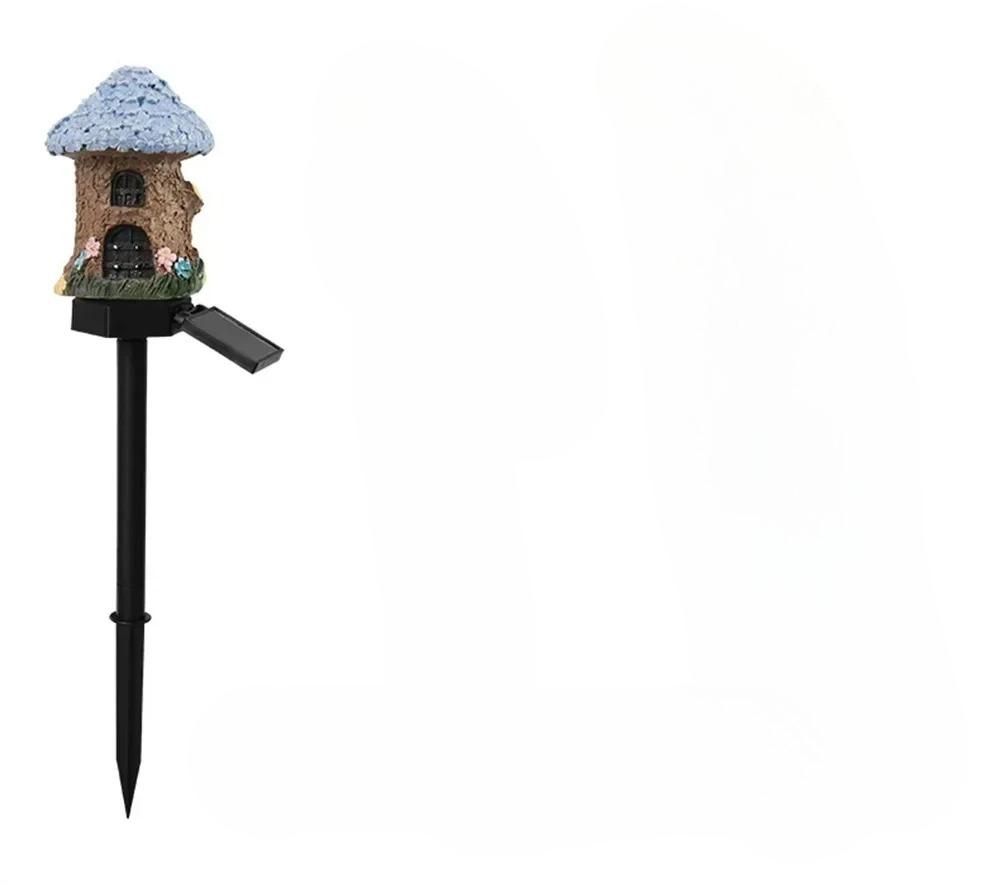 New Solar Resin Flower House Lights, Courtyard Decoration Lights, Lawn Lights, LED Lights, Outdoor Waterproof Landscape Lights