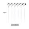 6Pcs White Silver Cutlery Set Stainless Steel Dinnerware Tableware Dessert Knife Forks Long Handle Spoon Coffee Spoons Flatware