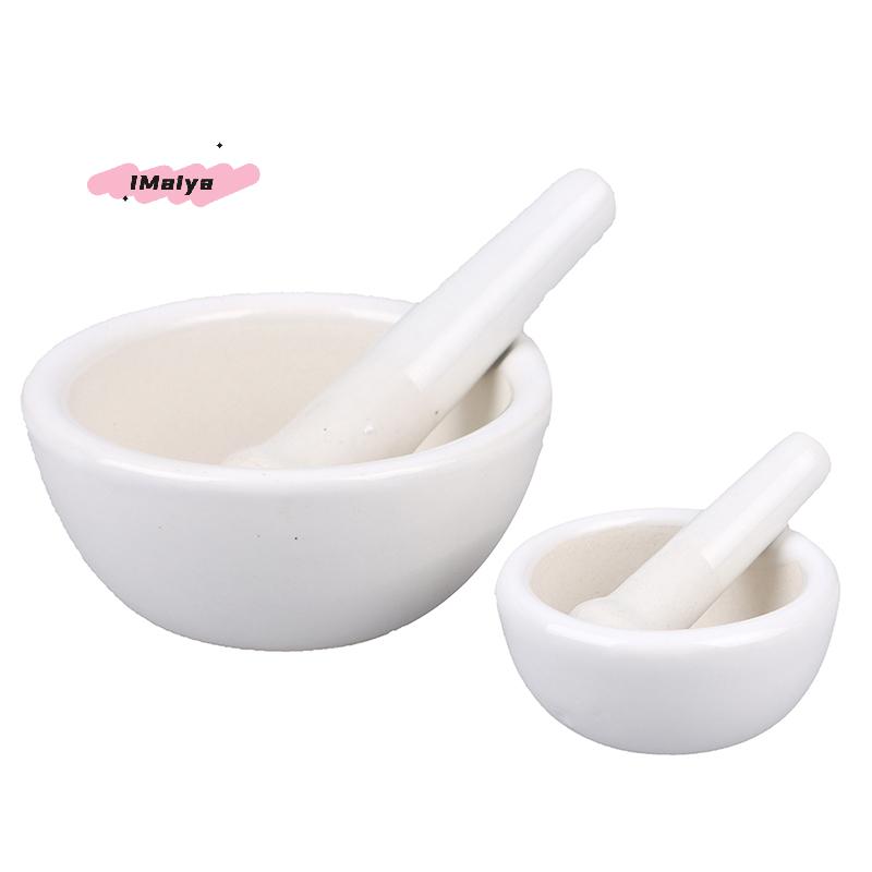 M-Chinese Ceramics Spice Hand Mill Grinder Set - 60/80/100mm Mortar Pestle DIY Tools for Seasoning Mills Soap Wax Heating Bowl