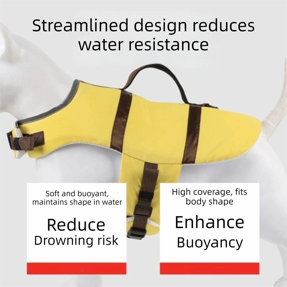 Adjustable Pet Life Vest High Flotation with Handle Dog Life Jacket Waterproof Breathable Pet Surfing Costume Swimming