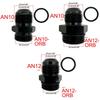 4X Fuel Line Hose Fitting Male Adapter ORB-6 ORB-8 ORB-10 ORB-12 O-Ring Boss To 6AN 8AN 10AN 12AN Aluminum Flare Fitting Black