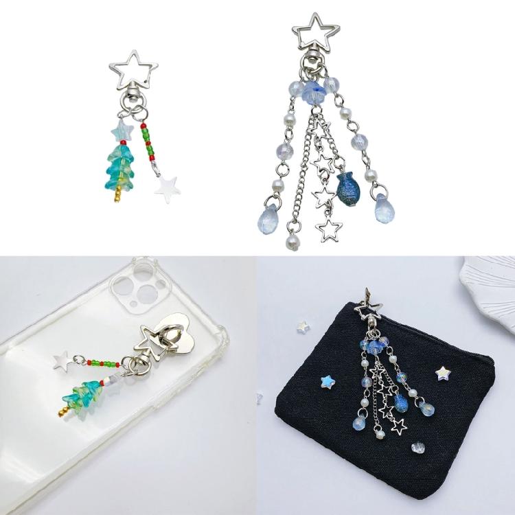 Cute Christmas Tree Keyring Mini Fish Pendant Keychain Cartoon Bag Pendant Charm