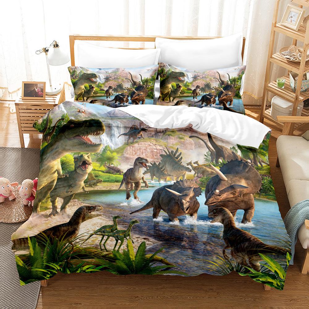 Quilt Cover Dinosaur Series 3D Digital Printing Three-Piece Set