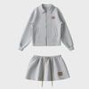 "Sweet Sports Style Mini Skirt: Elastic Waist, Air Layer Embroidery, Anti-Exposure, Versatile Sweater Material for Women."
