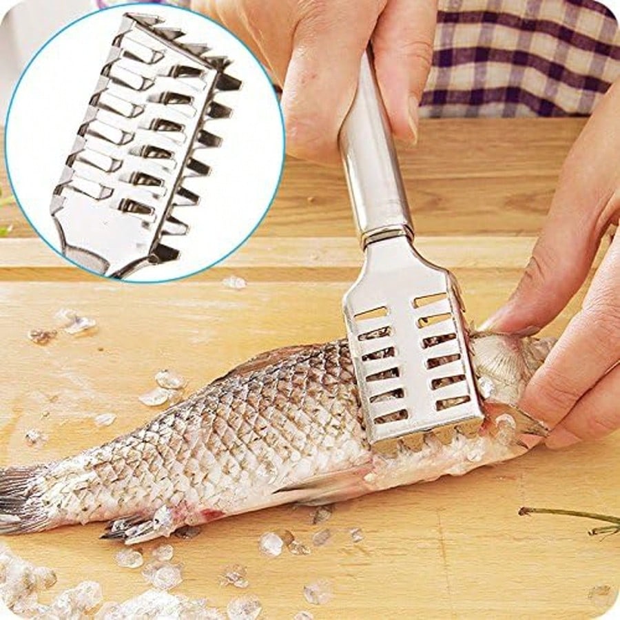 

Fish Scale Remover, Fish Scale Brush, Stainless Steel Serrations, Easy To Remove Fish Scales, Skin Cleaning Tool,Scraper,Suitable For Chefs,Home Chefs серебряный