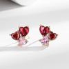2026 Love Design Sweet and Fresh Zircon Stud Earrings Women's Elegant Fashion Niche Light Luxury High-end Silver Needle Earrings