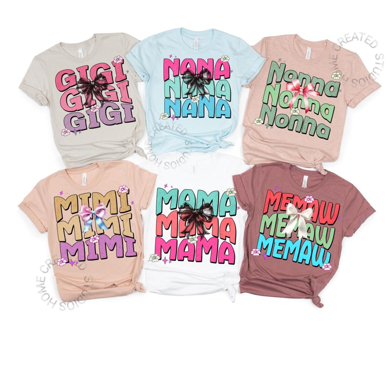 Mother’s Day Bow Shirt | Mama | Nana | Mimi | Gigi |Nonna Titles S