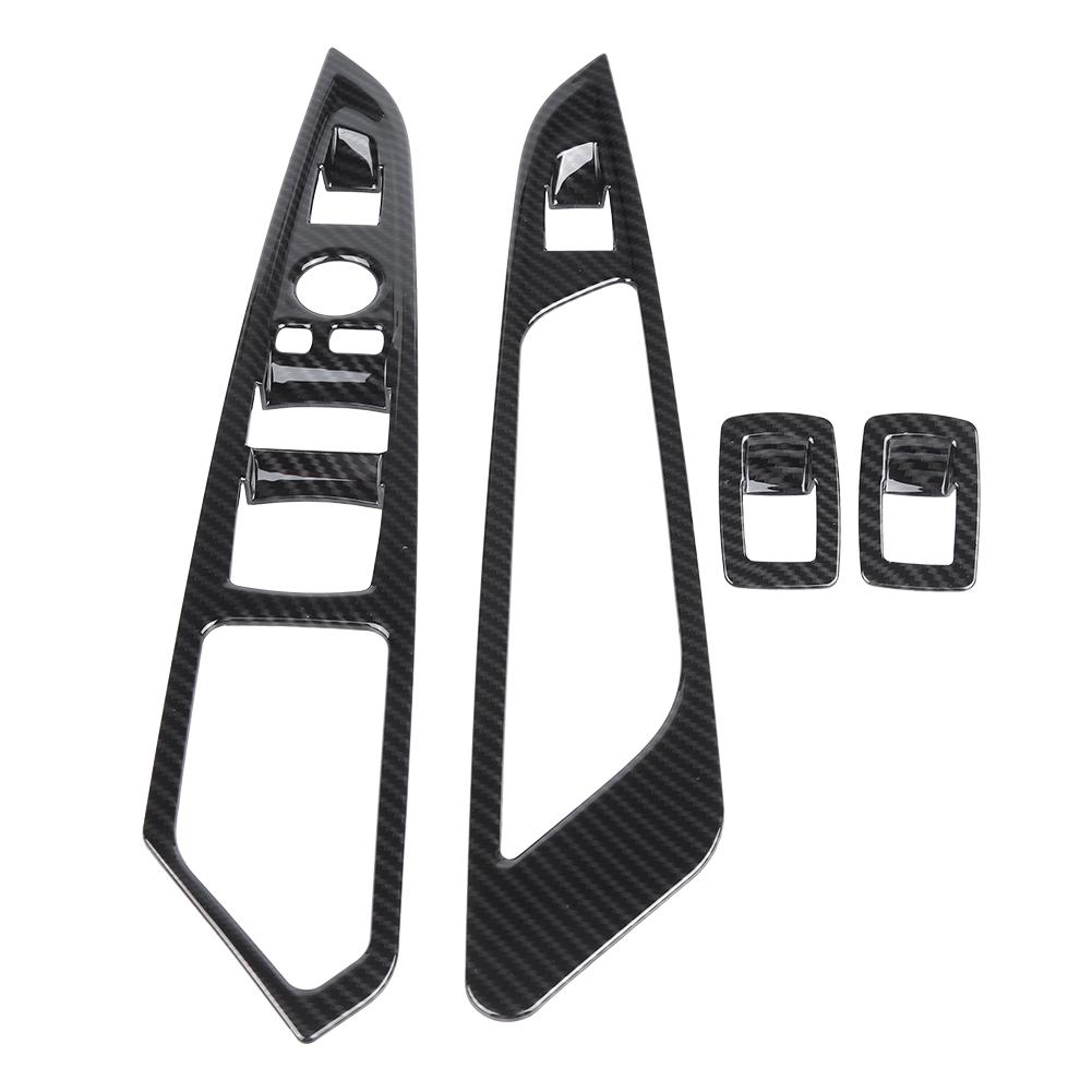 4pcs Carbon Fiber Car Window Switch Button Cover Trim for BMW X5 X6 F15 F16 14 18 Carbon Fiber