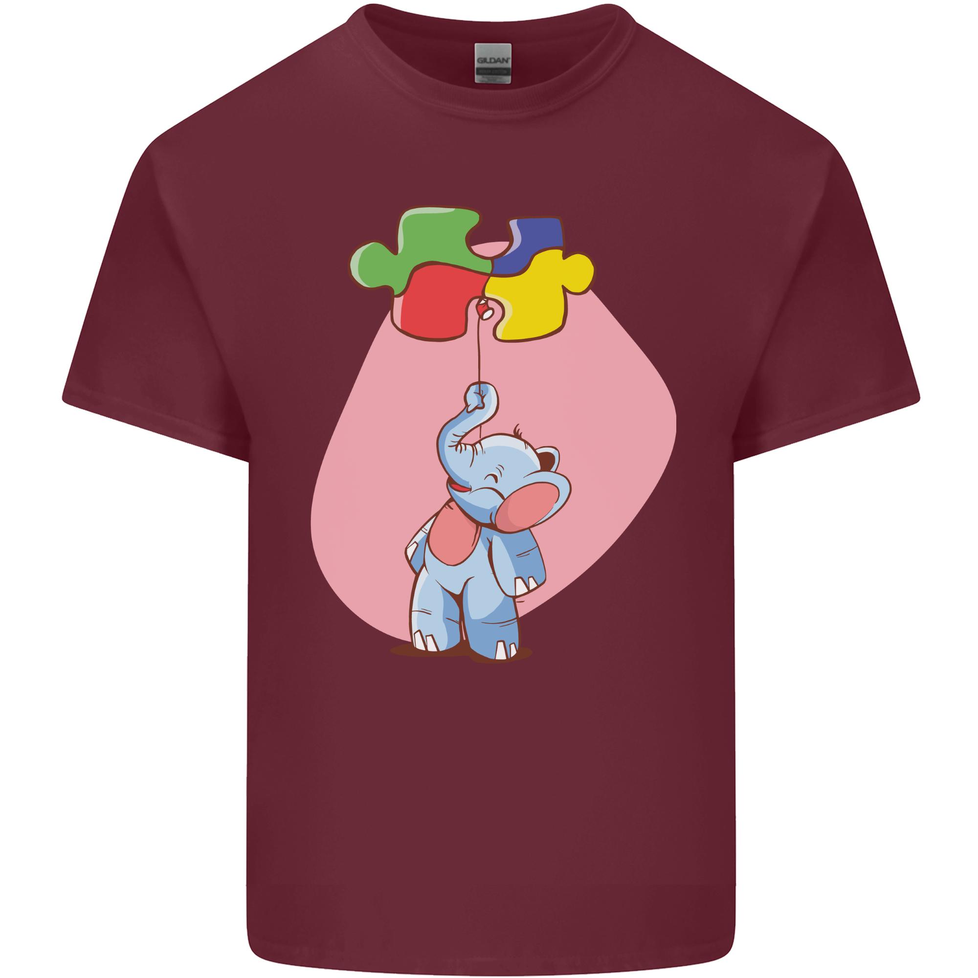Elephant Puzzle Autism Autistic Unisexs Light Cotton TShirt S