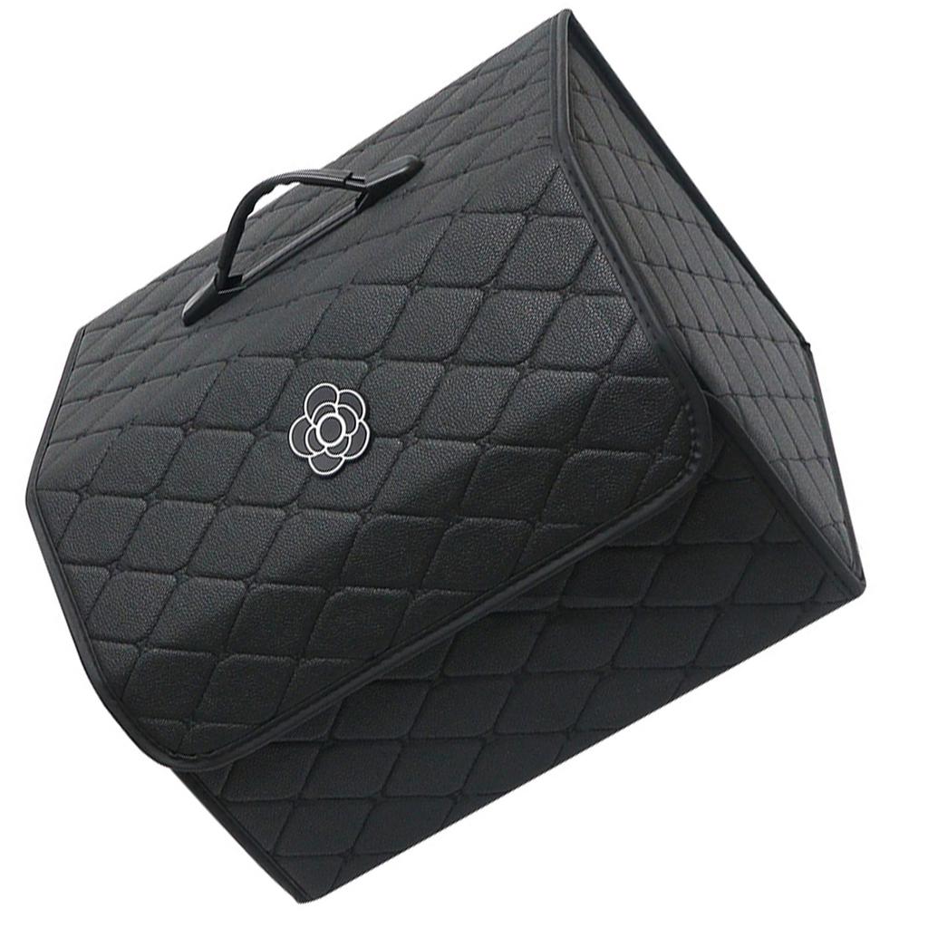 Organizér do kufru auta s vysokou kapacitou, víceúčelový, z PU kůže, přenosný úložný box do kufru s