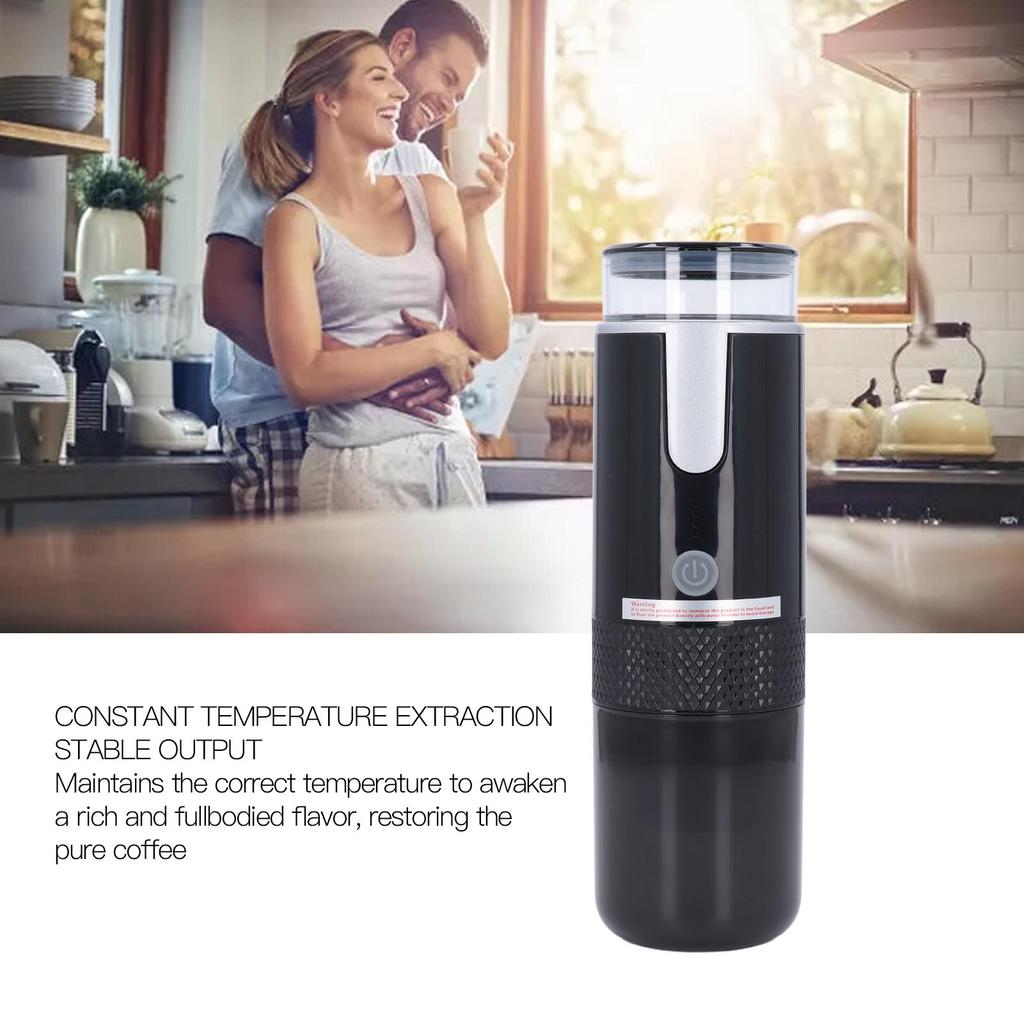 Portable Coffee Maker 1200mAh Rechargeable One Touch Operating Heating Cordless Travel Coffee Machine for Capsule Coffee
