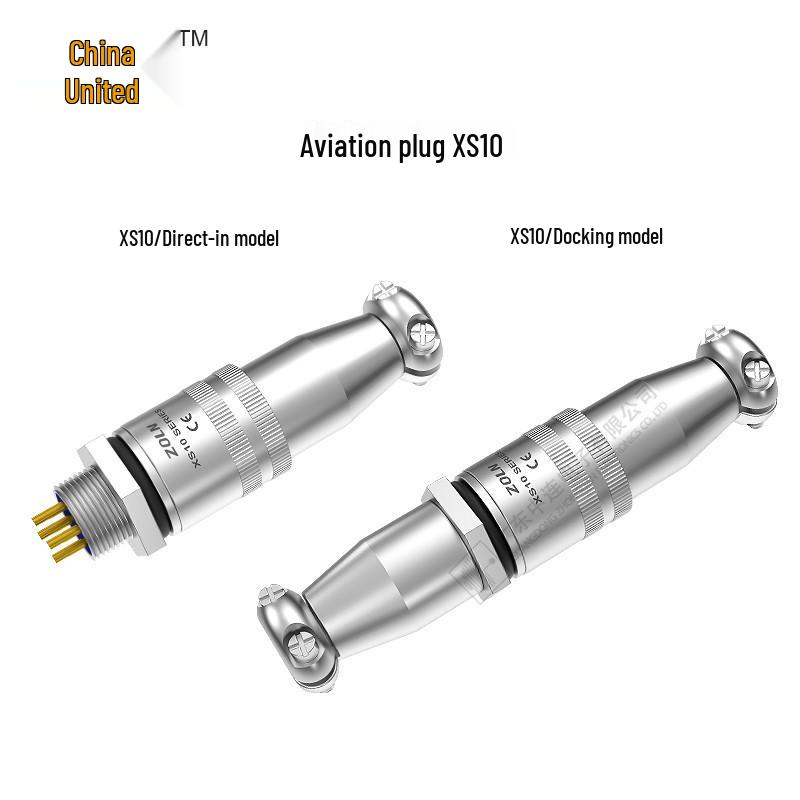 Central Connection XS10 Aviation Plug: 2 to 5-core Straight Interface Cable Connector