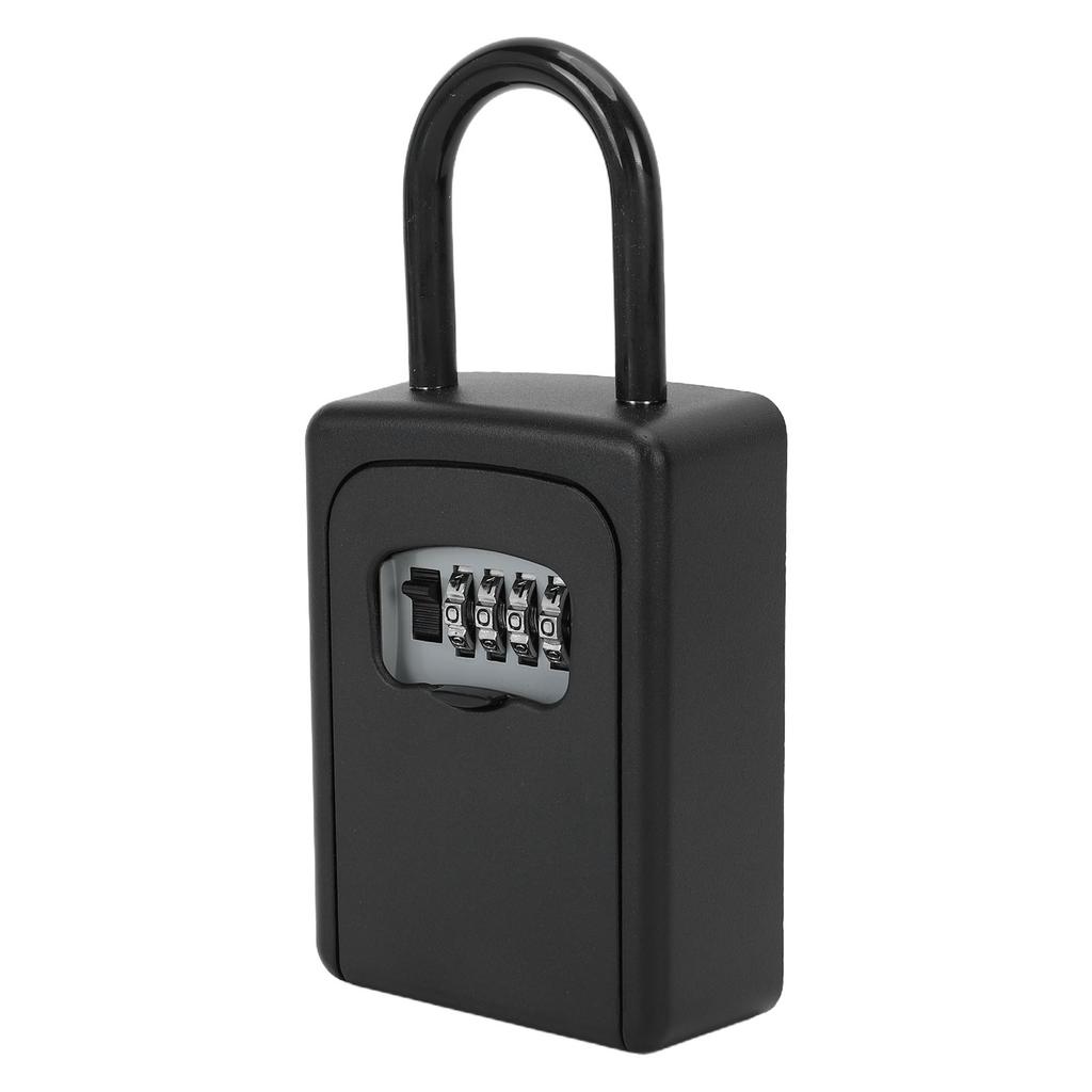 4 Digit Combination Lock Box Metal Shackle Password Container for Storing Keys Cards Hanging Or Wall Mounting
