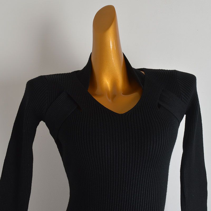 Fashion Style Sexy Sexy Halter Knitting Dress Women's Clothing Fall/Winter Slim Hem Double Side Slit Bodycon Dress